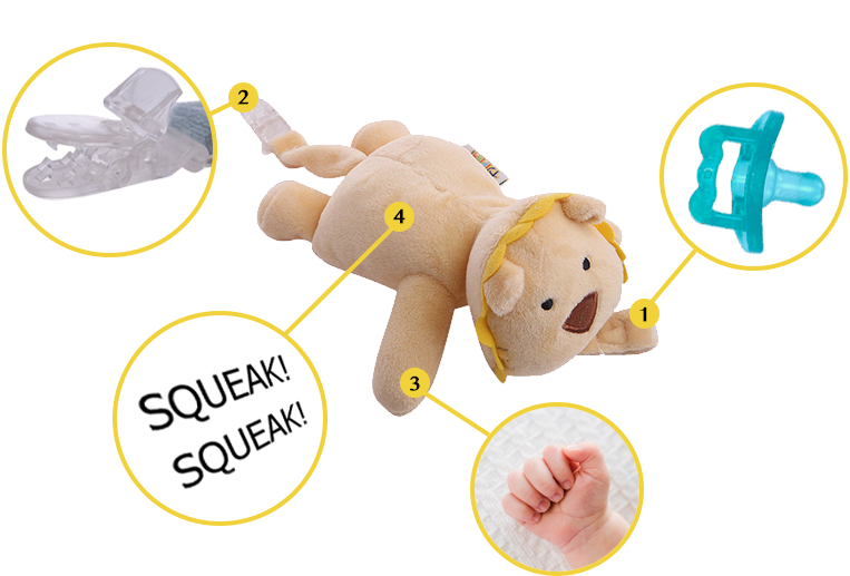 Leo the Lion Baby Pacifier Toy Dipinai Pacifier Toys